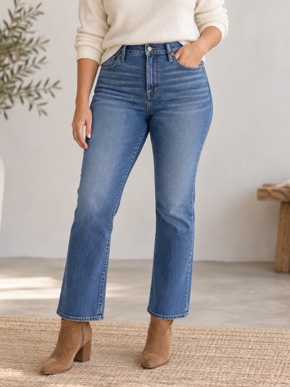 Madewell Sz 32 Slim Demi Boot Cut Jeans Like New